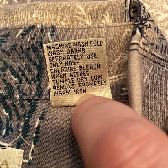 Moda Campia men’s button down shirt grey’s black & white palm trees - Picture 5 of 6